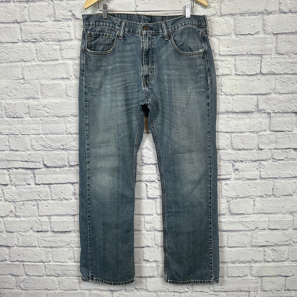 Levis 527‎ Jeans Mens 36x32 Blue Bootcut 2012 Cowboy Western Fade Whiskers Y2K